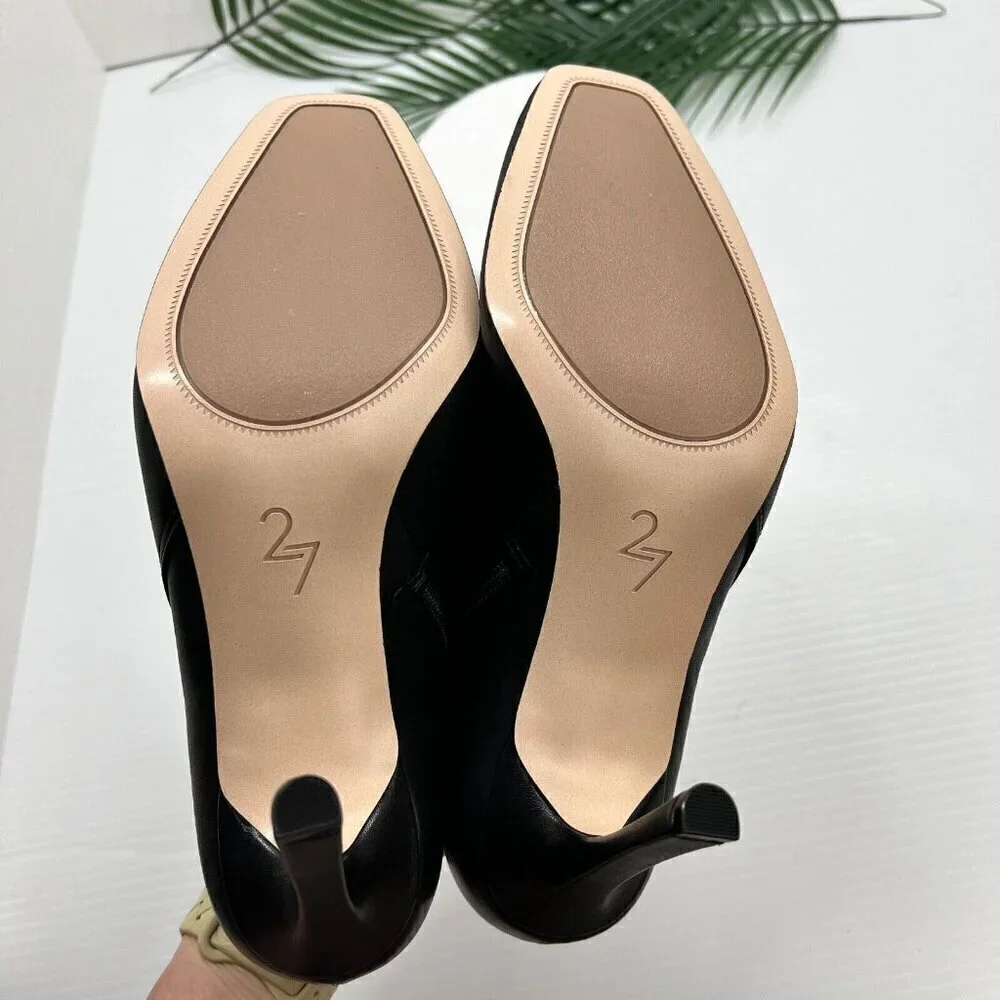 27 Edit Boots Womens Size 9.5W Penny Leather Square Toe Ankle Shoes - Picture 13 of 13